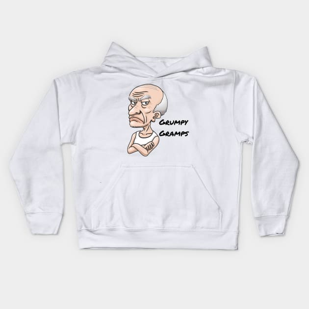 Grumpy gramps Kids Hoodie by Comic Dzyns